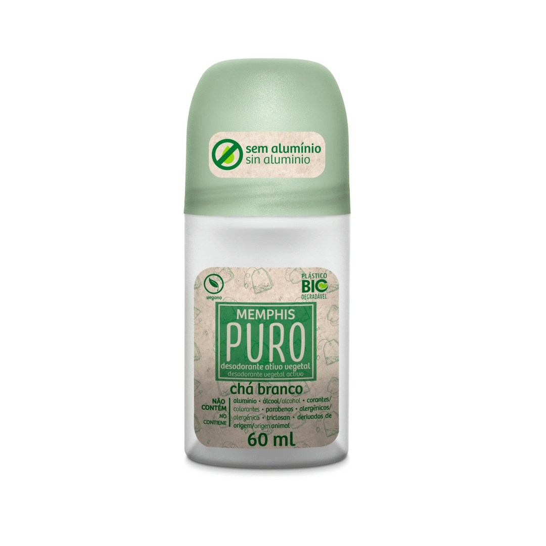 Desodorante Vegano Roll On Puro Té Blanco 60ml - Memphis Uruguay